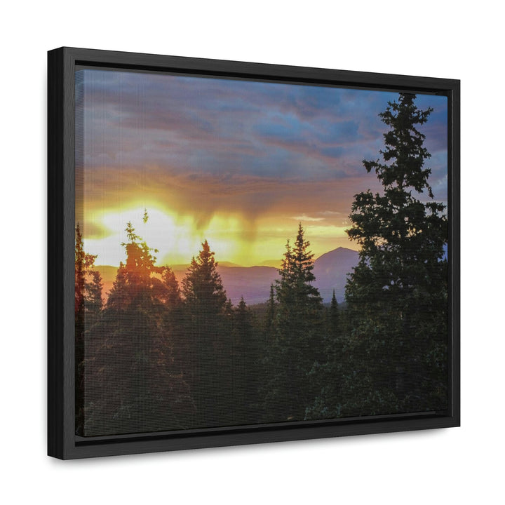 Rainy Sunset Through the Trees - Canvas with Frame