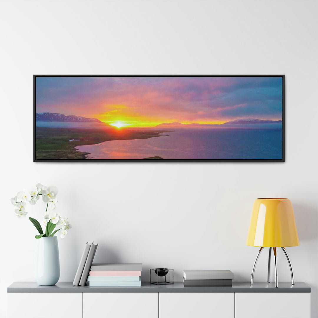 Sunset Over the Fjord Part 1 - Canvas with Frame