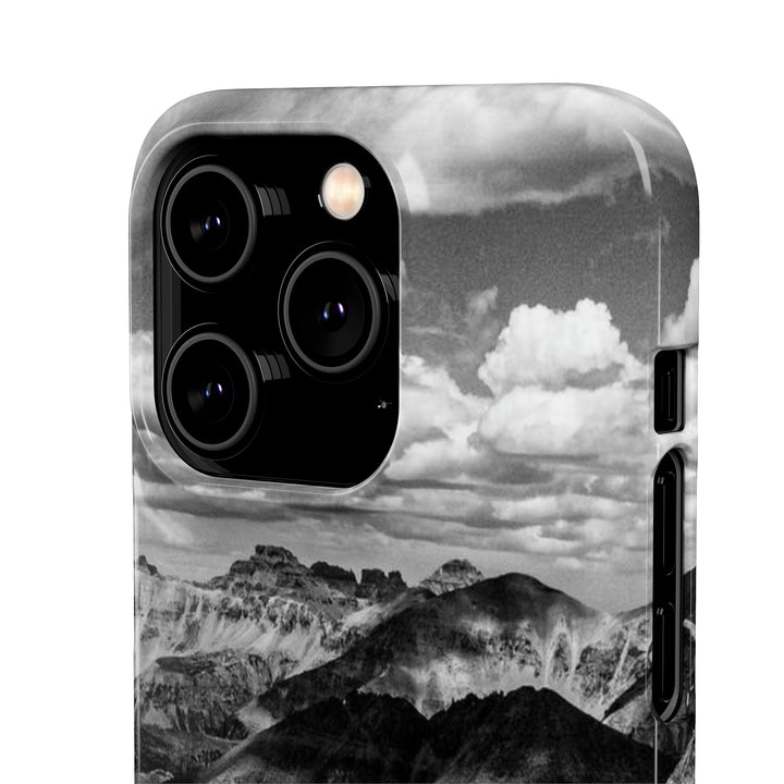 Imogene Pass From the Air in Black and White - Phone Case