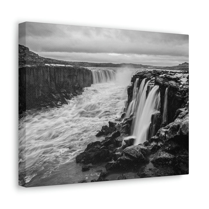 Selfoss in Black and White - Canvas