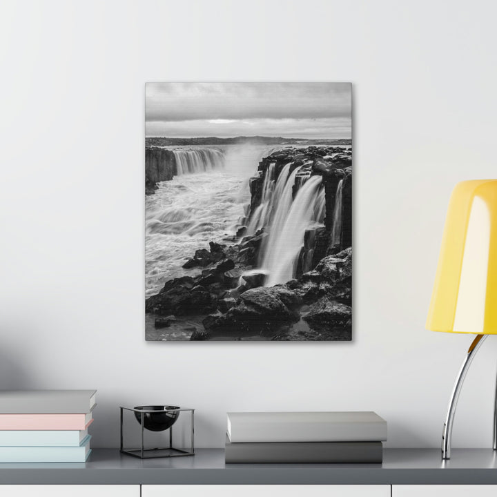 Selfoss in Black and White - Canvas