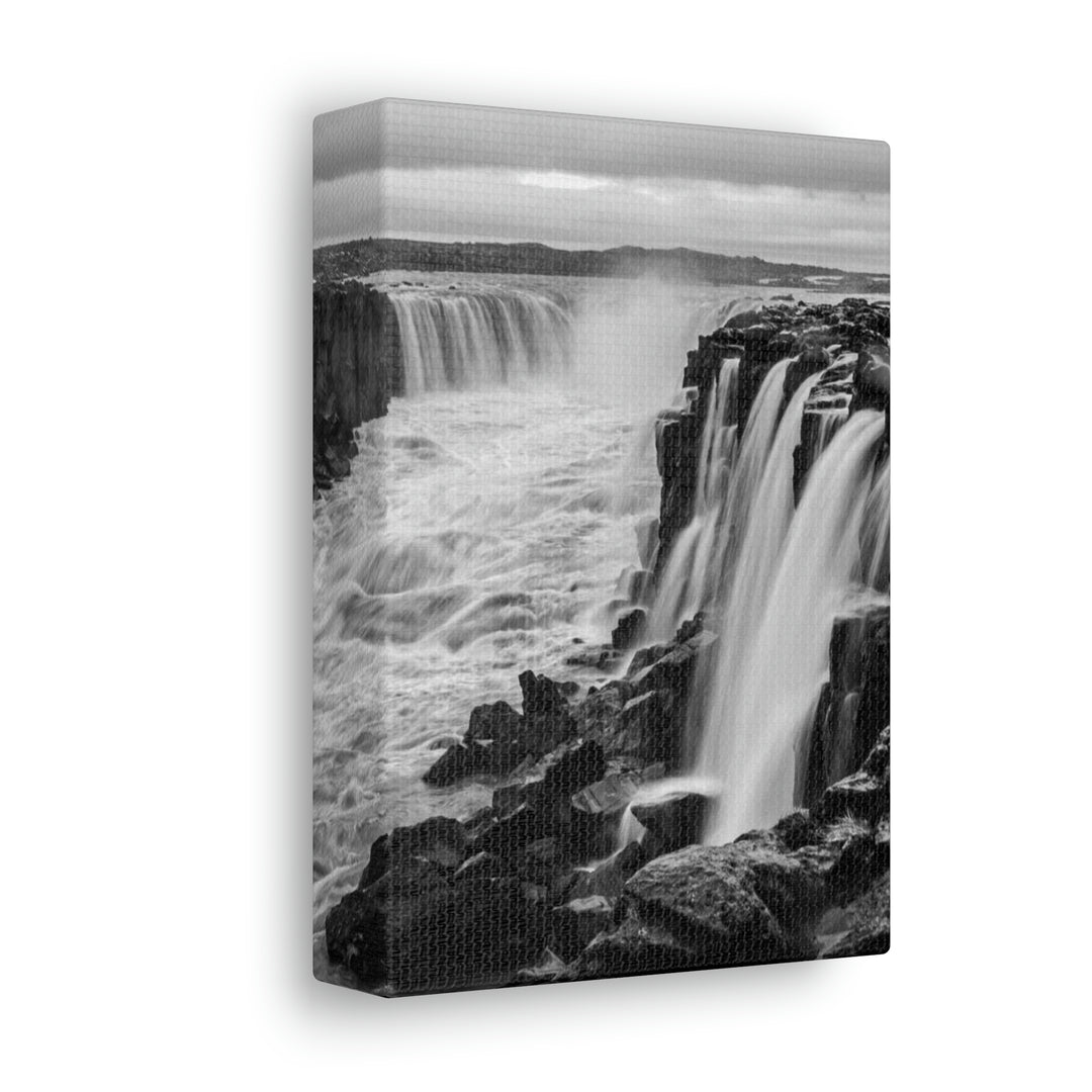 Selfoss in Black and White - Canvas