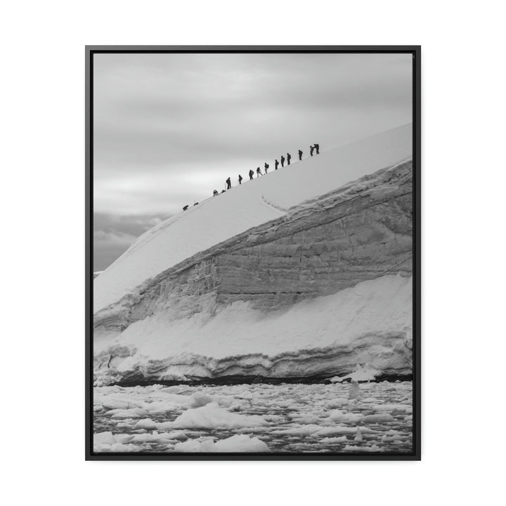 Preparing for the Climb in Black and White - Canvas with Frame