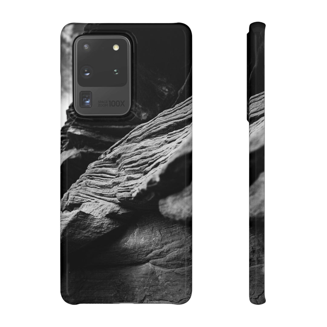 Layers of Rock in Black and White - Phone Case