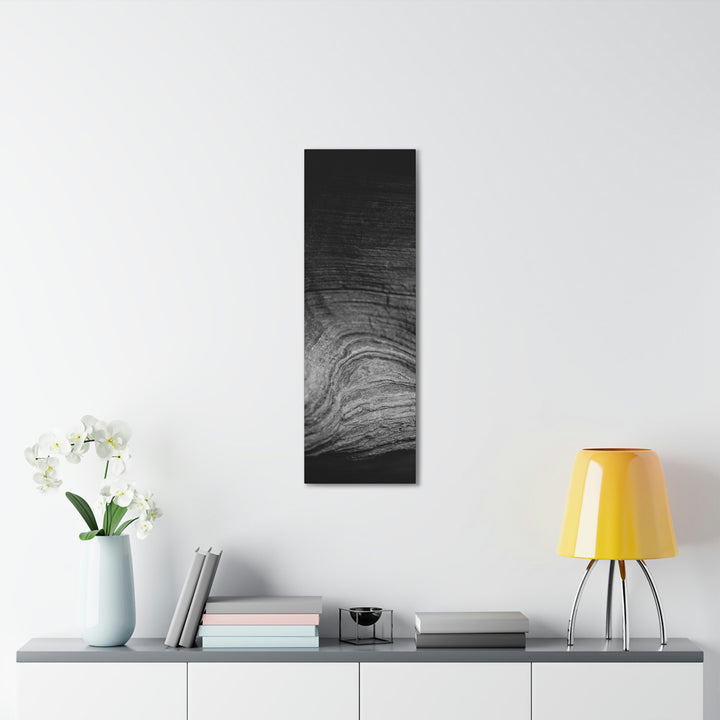 Sedimentary Rock Curves in Black and White - Canvas