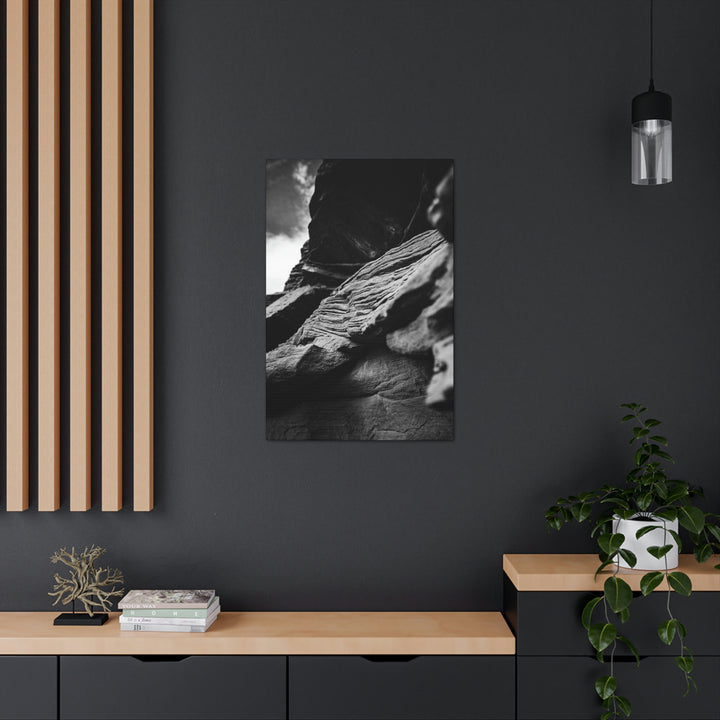 Layers of Rock in Black and White - Canvas