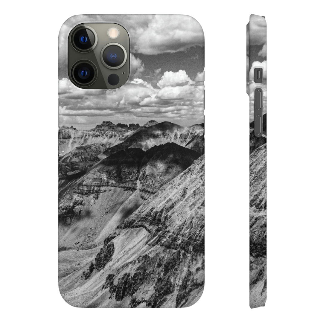 Imogene Pass From the Air in Black and White - Phone Case