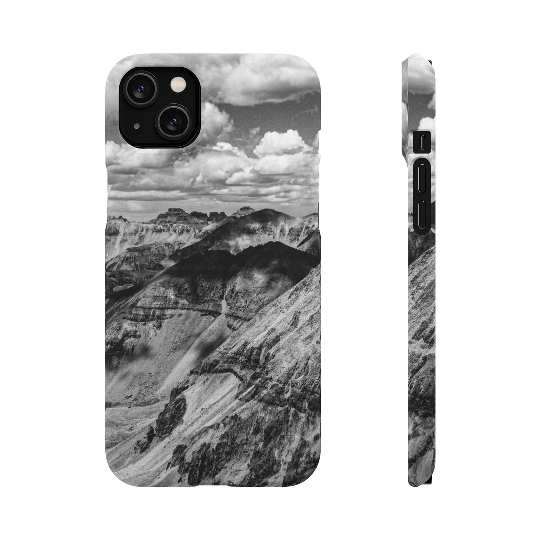 Imogene Pass From the Air in Black and White - Phone Case