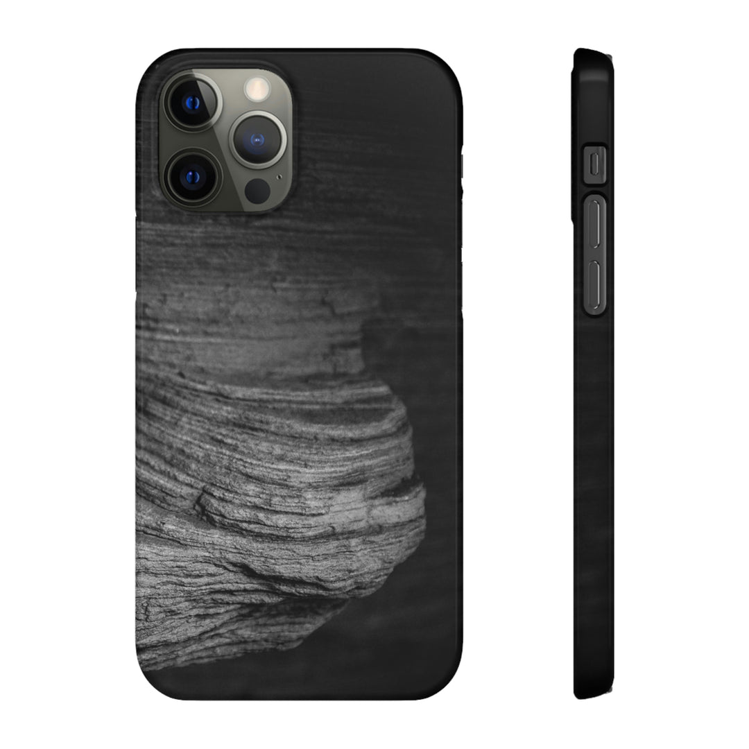 Sedimentary Rock Curves in Black and White - Phone Case