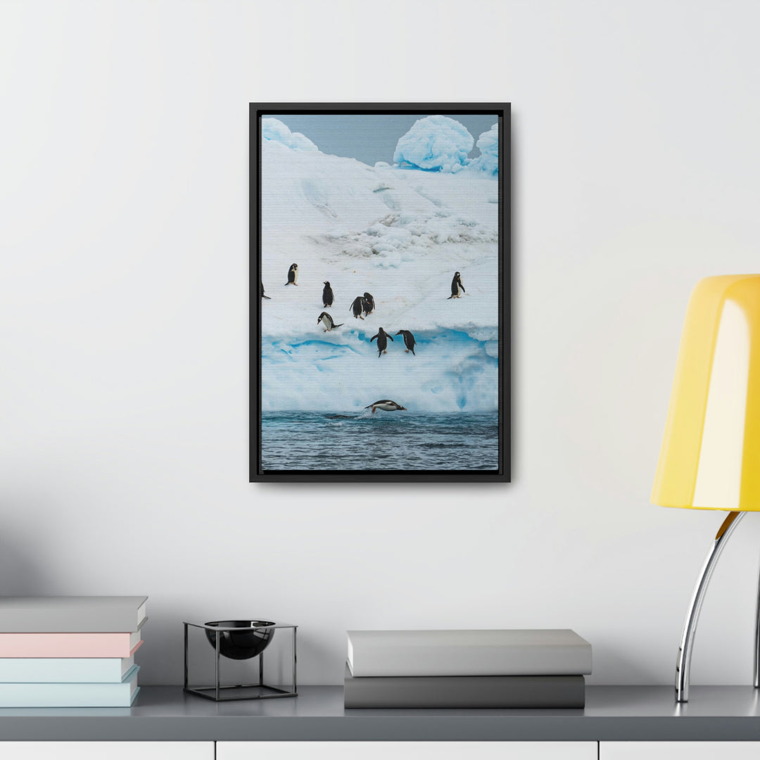 Porpoising Penguin - Canvas with Frame