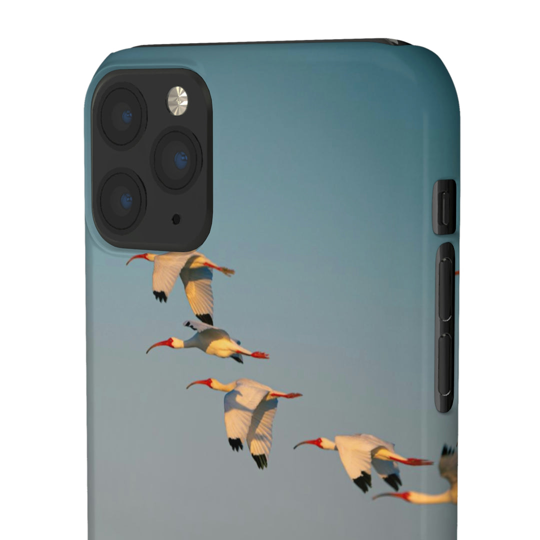 White Ibis in Flight - Phone Case