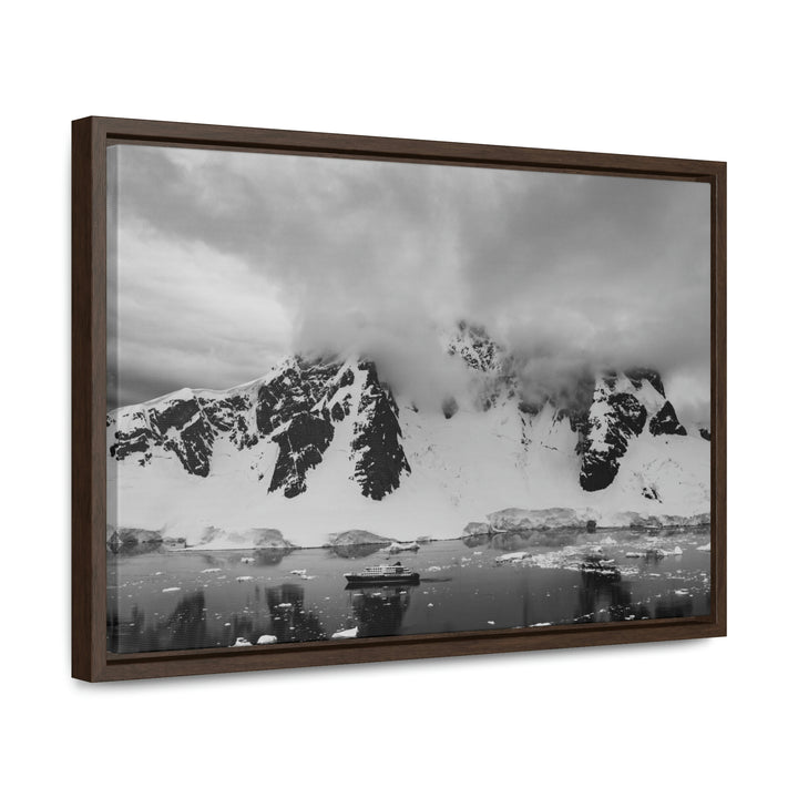 Peaceful Anchoring in Black and White - Canvas with Frame