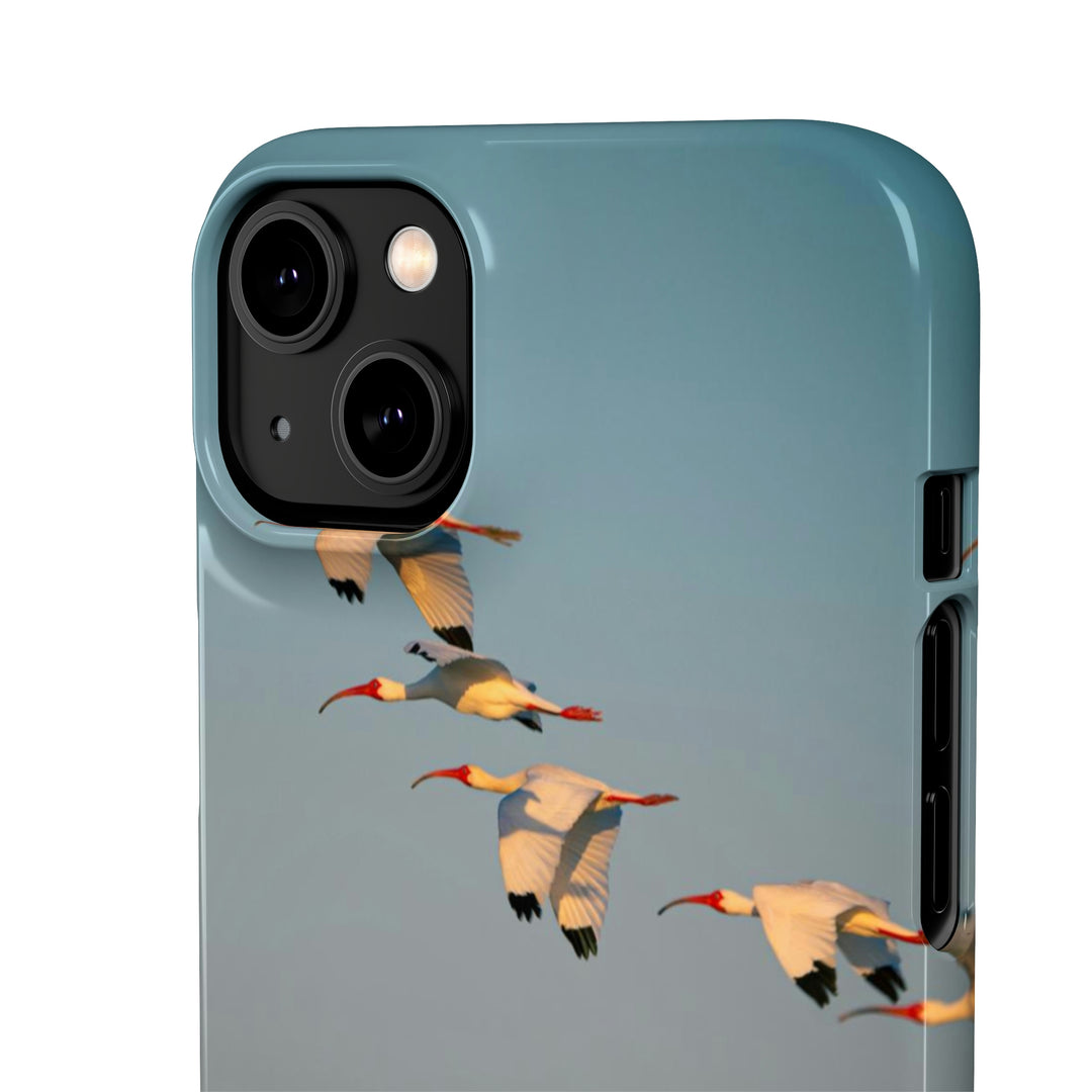 White Ibis in Flight - Phone Case