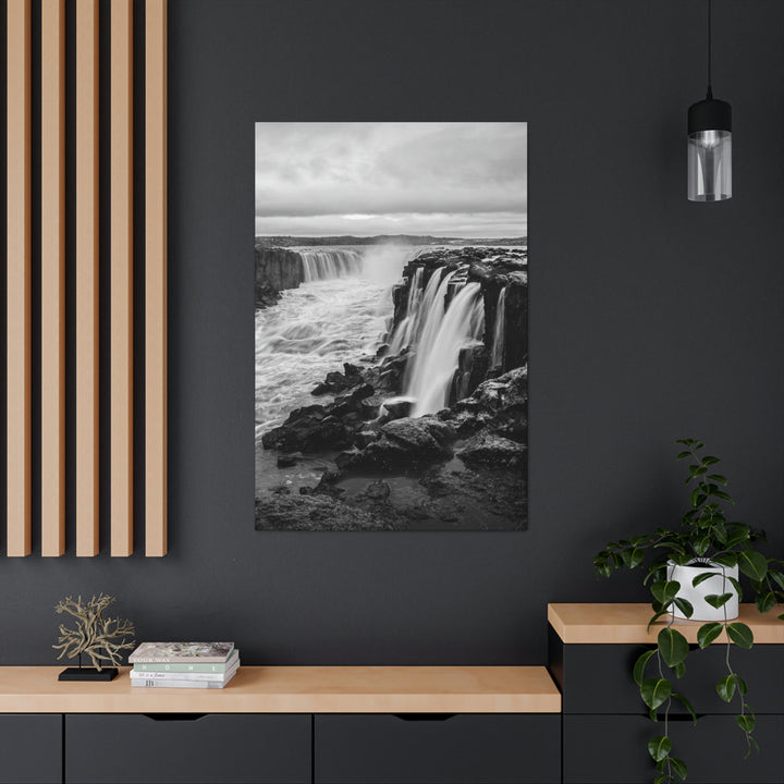 Selfoss in Black and White - Canvas