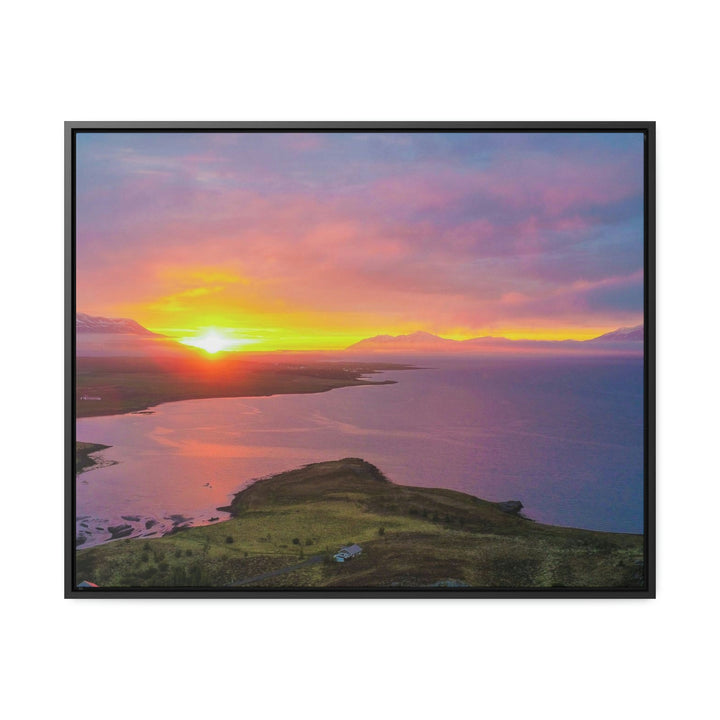 Sunset Over the Fjord Part 1 - Canvas with Frame