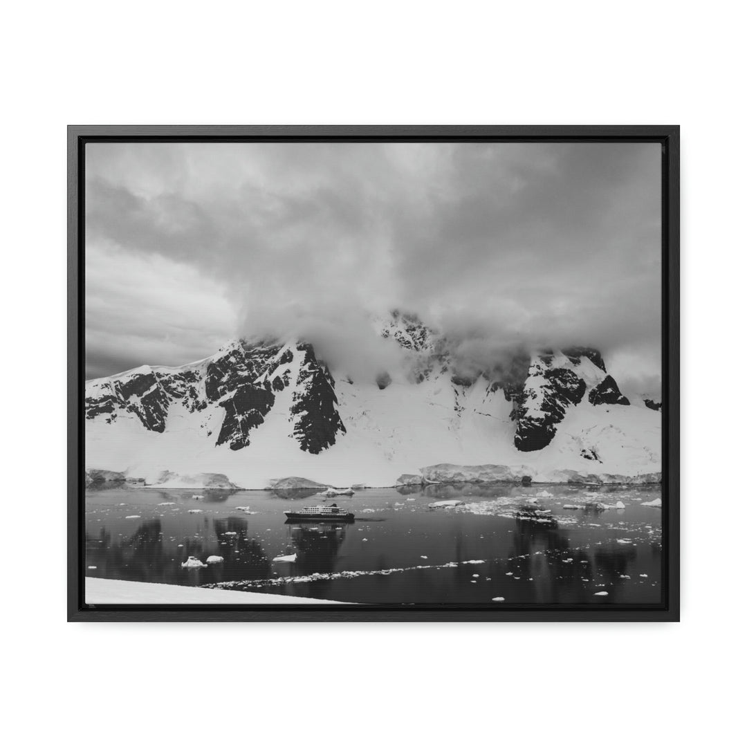 Peaceful Anchoring in Black and White - Canvas with Frame