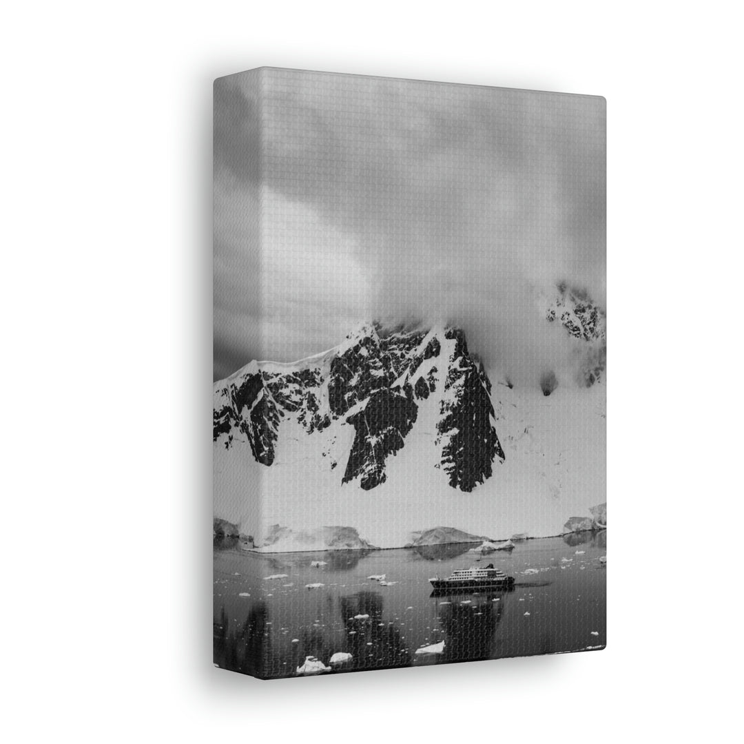 Peaceful Anchoring in Black and White - Canvas