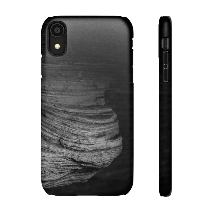 Sedimentary Rock Curves in Black and White - Phone Case