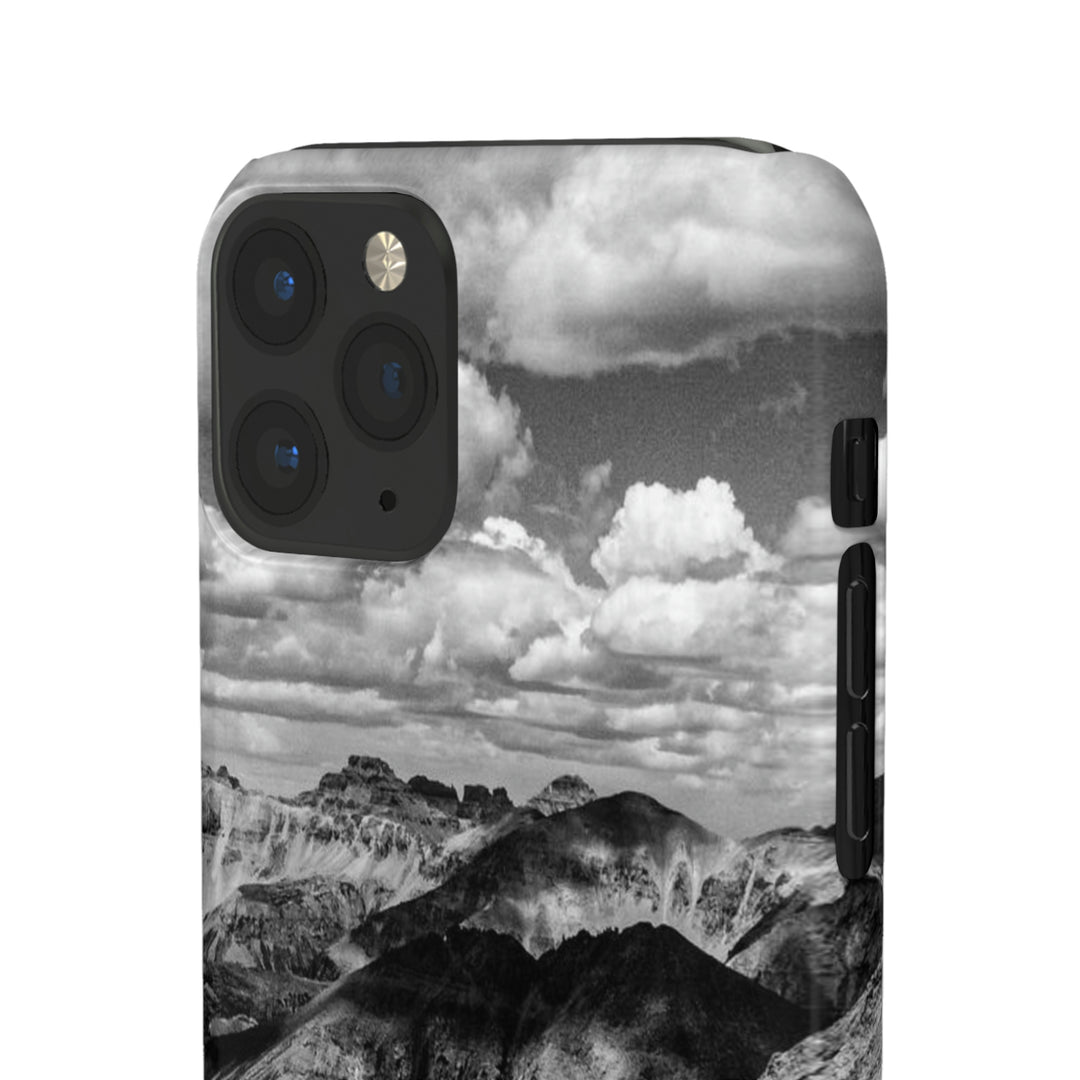 Imogene Pass From the Air in Black and White - Phone Case