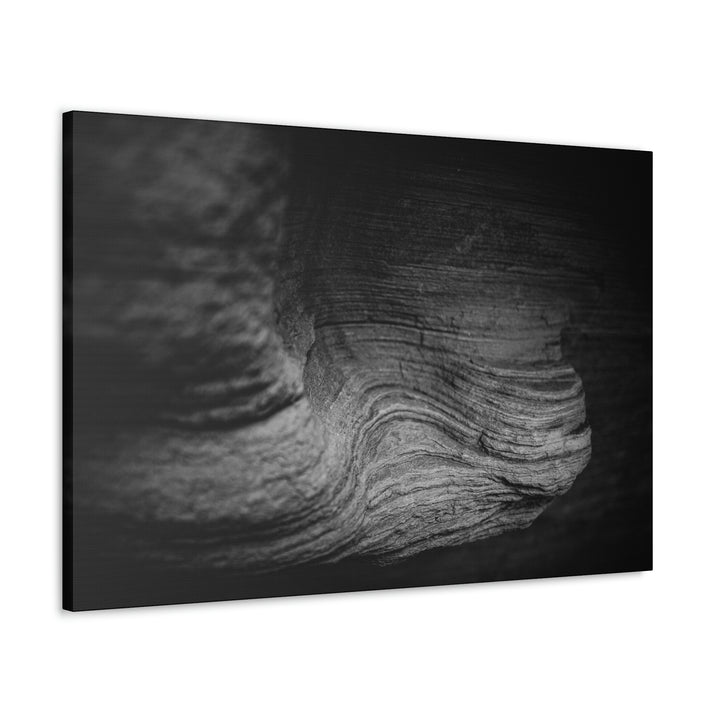 Sedimentary Rock Curves in Black and White - Canvas