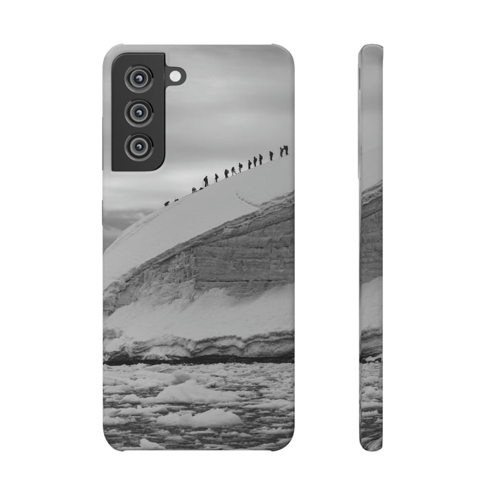 Preparing for the Climb in Black and White - Phone Case