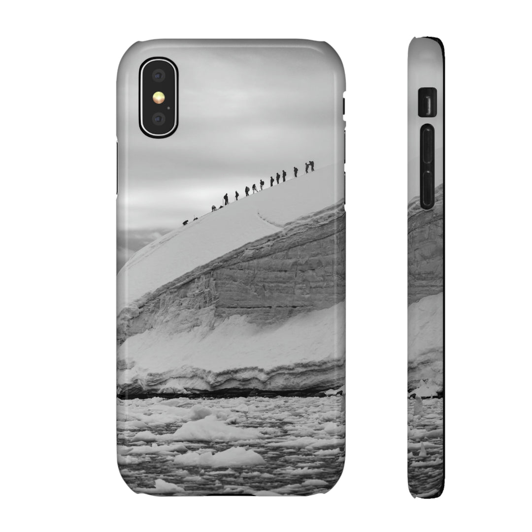 Preparing for the Climb in Black and White - Phone Case