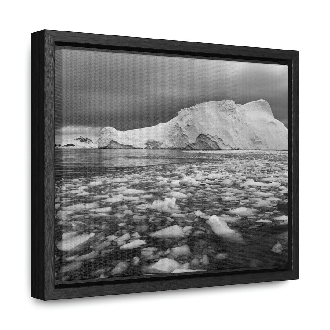 Lane of Ice In Black and White - Canvas with Frame