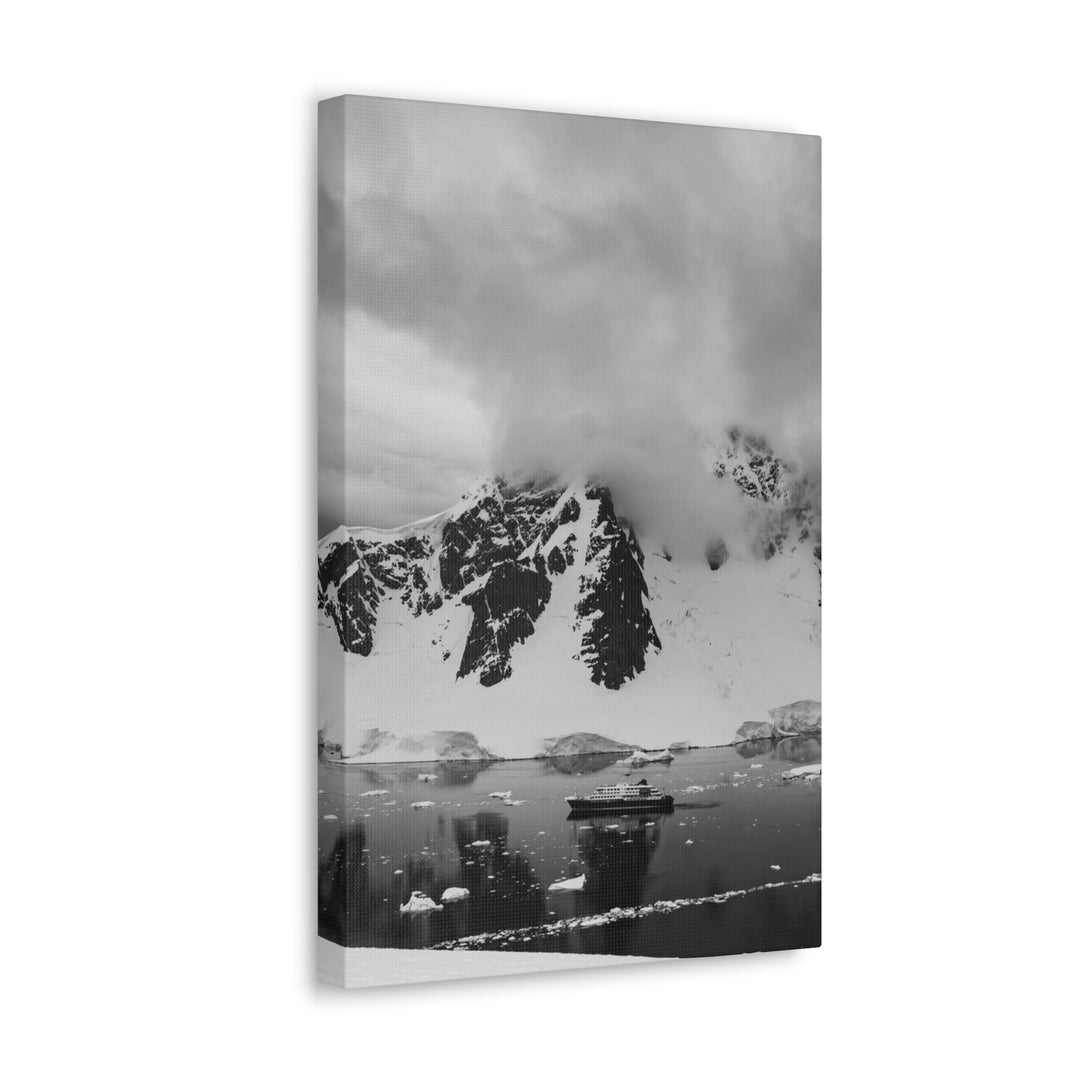 Peaceful Anchoring in Black and White - Canvas