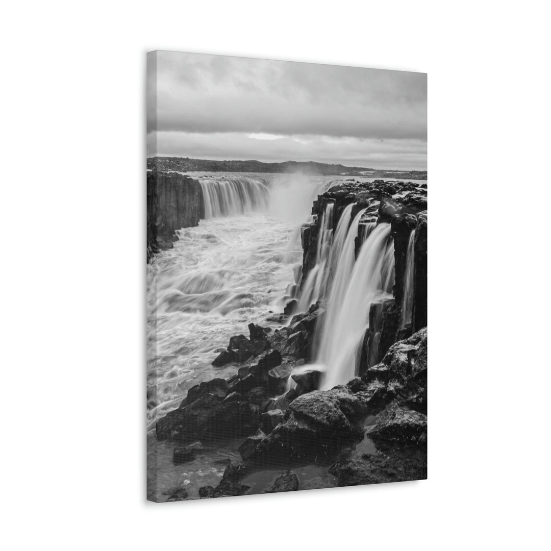 Selfoss in Black and White - Canvas