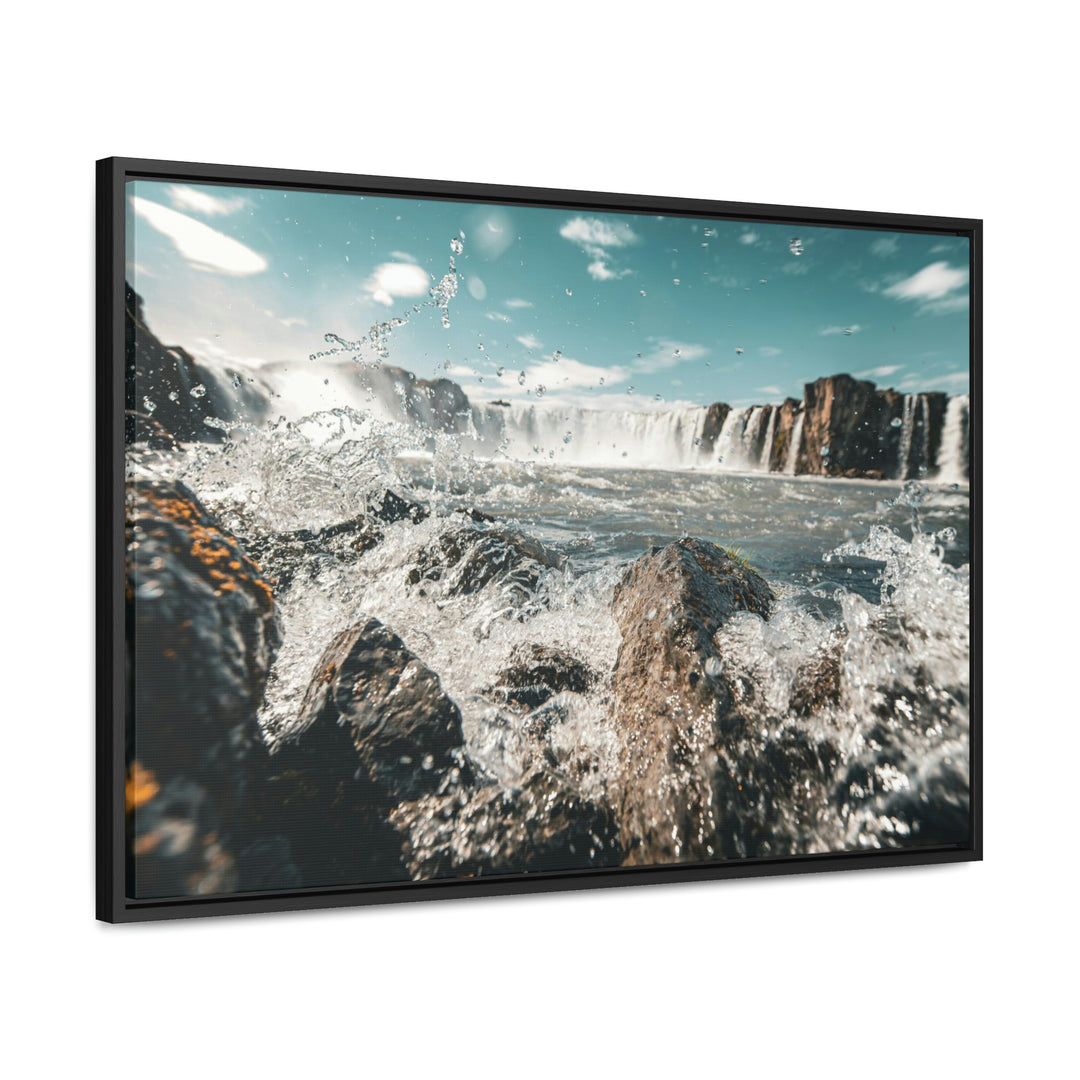 Goðafoss Splash - Canvas with Frame