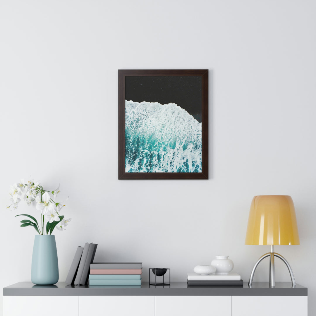 A Wave on Volcanic Sand - Framed Print