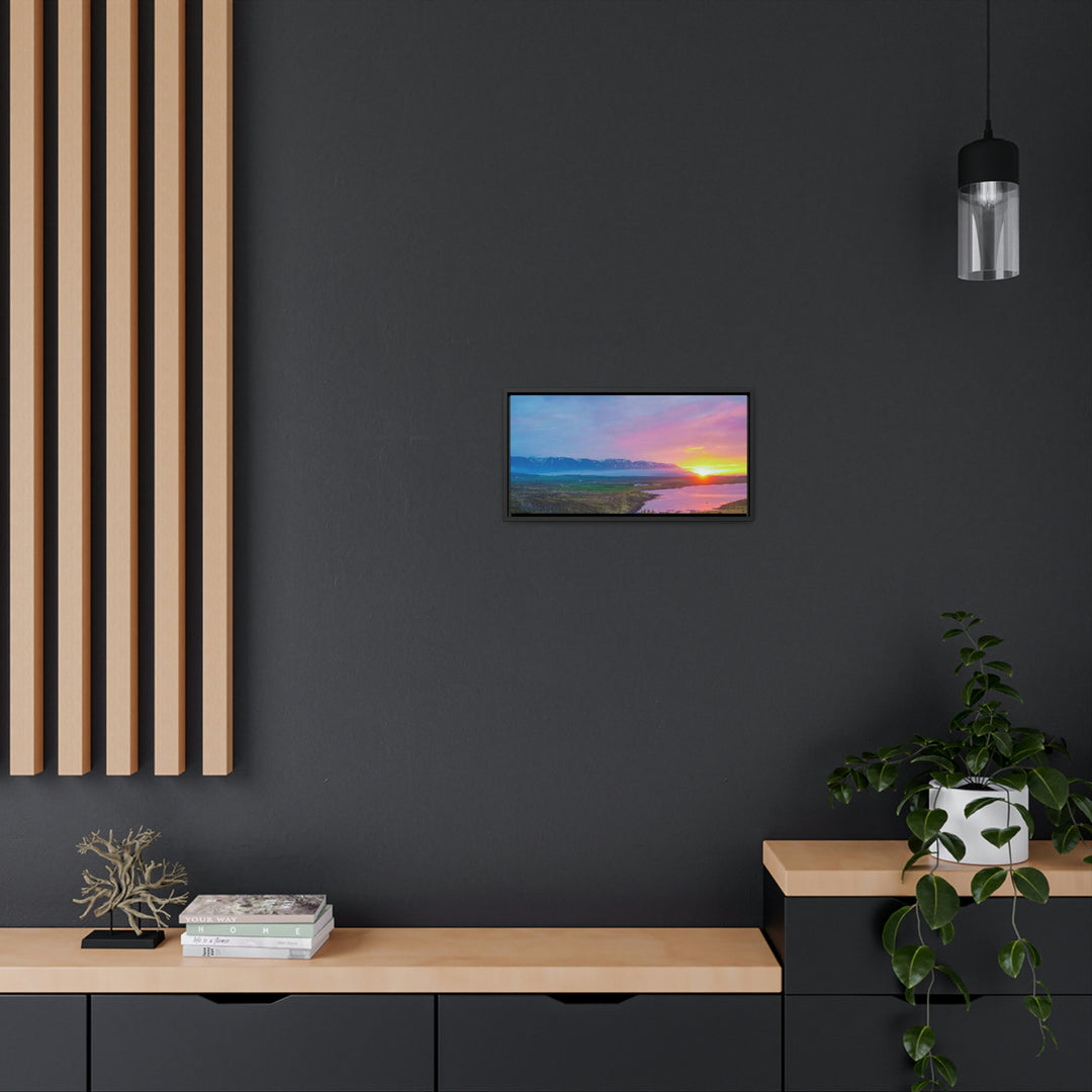 Sunset Over the Fjord Part 2 - Canvas with Frame