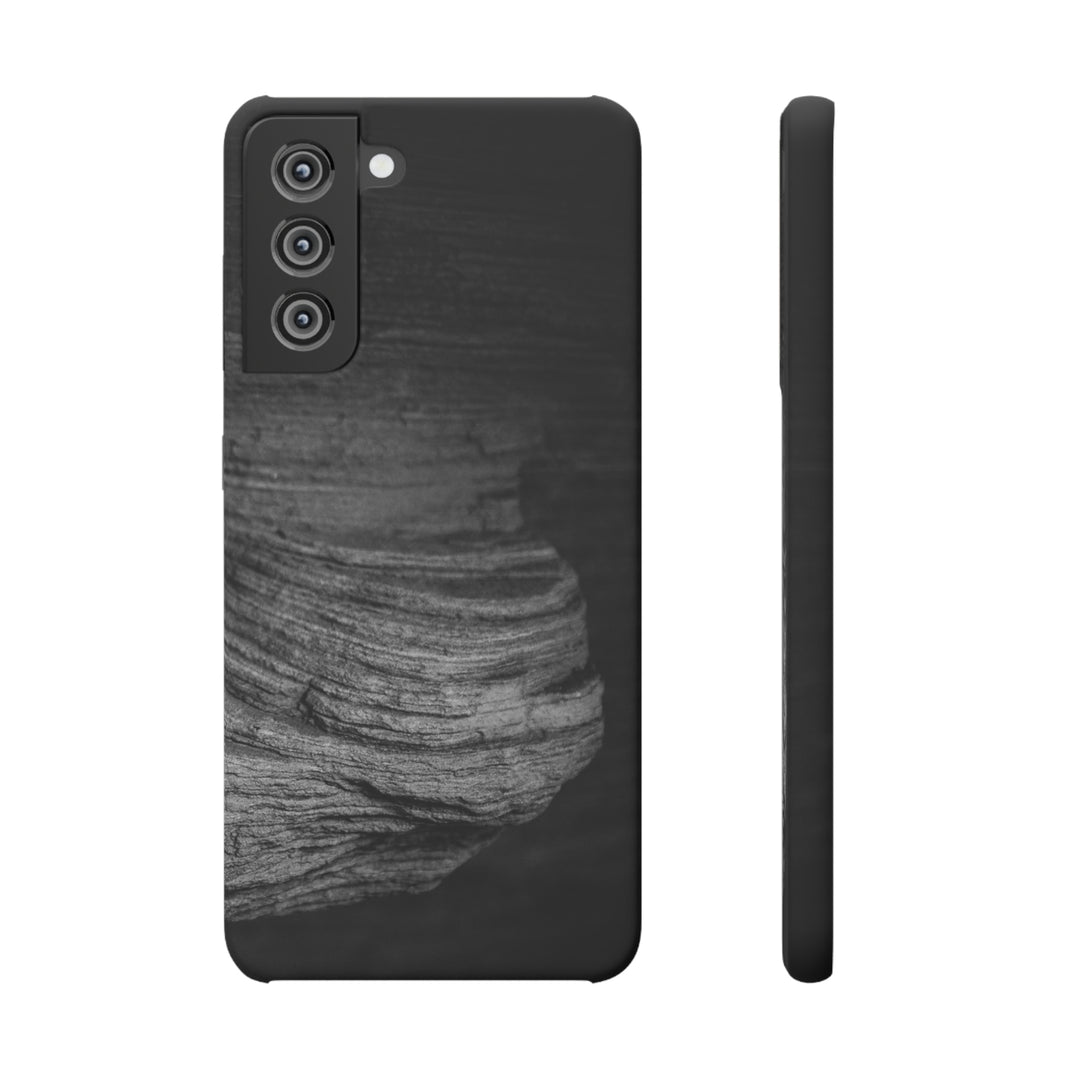 Sedimentary Rock Curves in Black and White - Phone Case