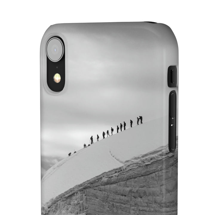 Preparing for the Climb in Black and White - Phone Case