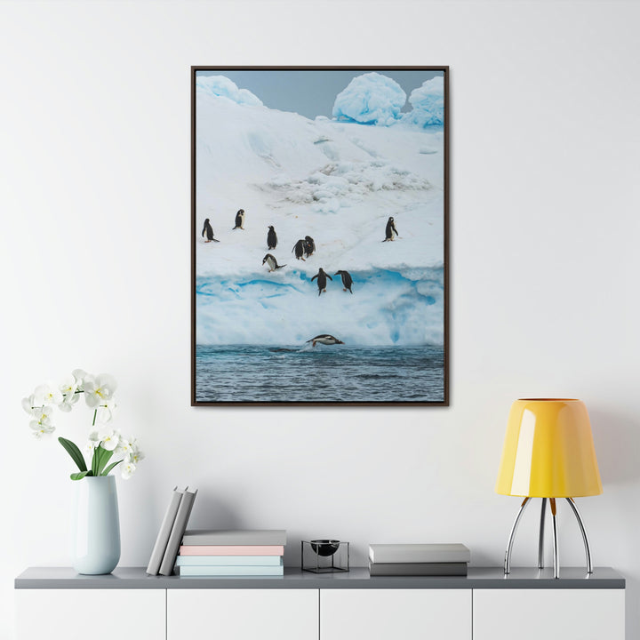 Porpoising Penguin - Canvas with Frame