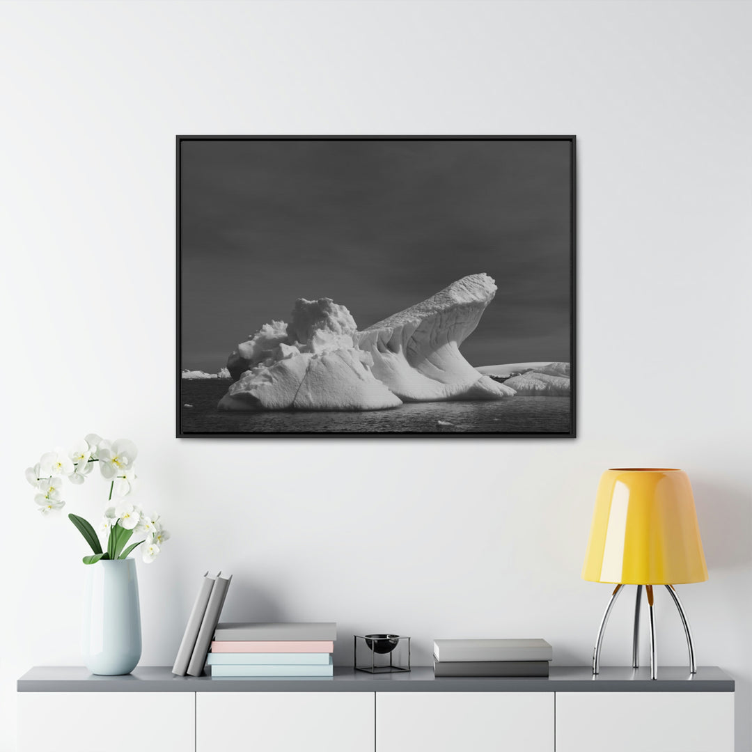 The Angles of an Iceberg in Black and White - Canvas with Frame