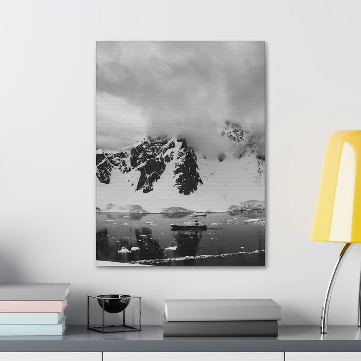 Peaceful Anchoring in Black and White - Canvas