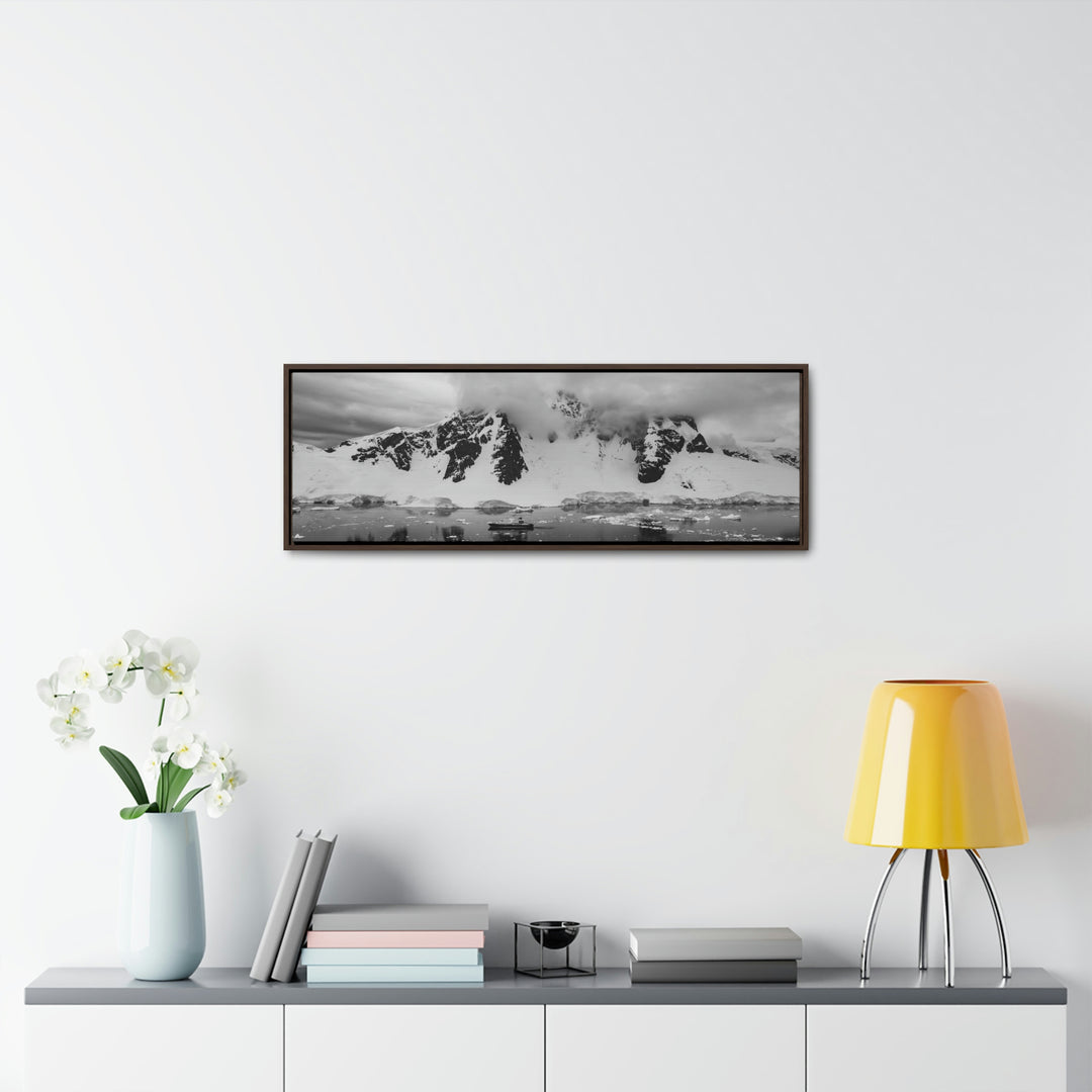 Peaceful Anchoring in Black and White - Canvas with Frame