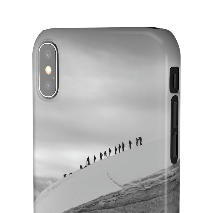 Preparing for the Climb in Black and White - Phone Case