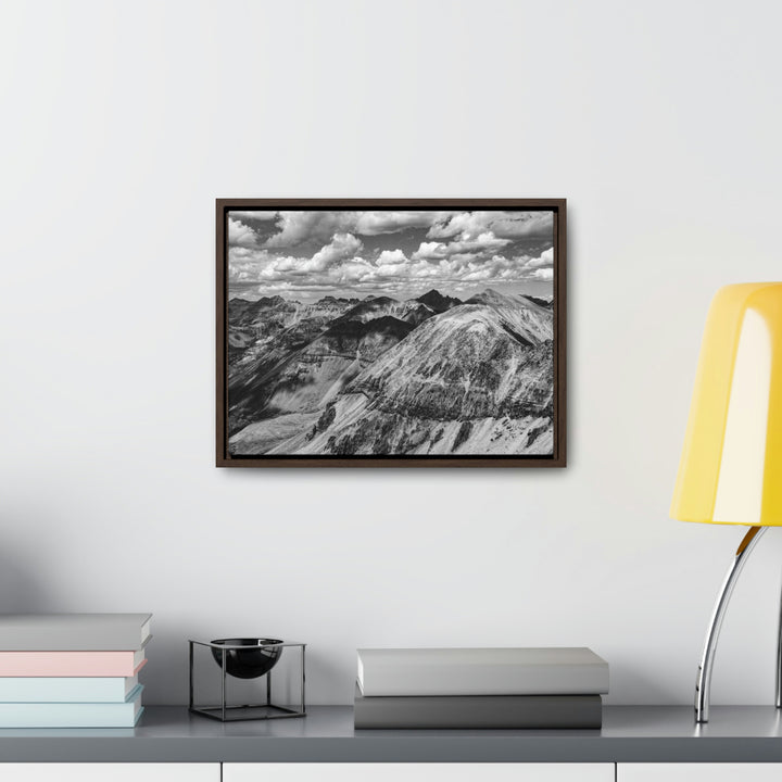 Imogene Pass From the Air in Black and White - Canvas with Frame