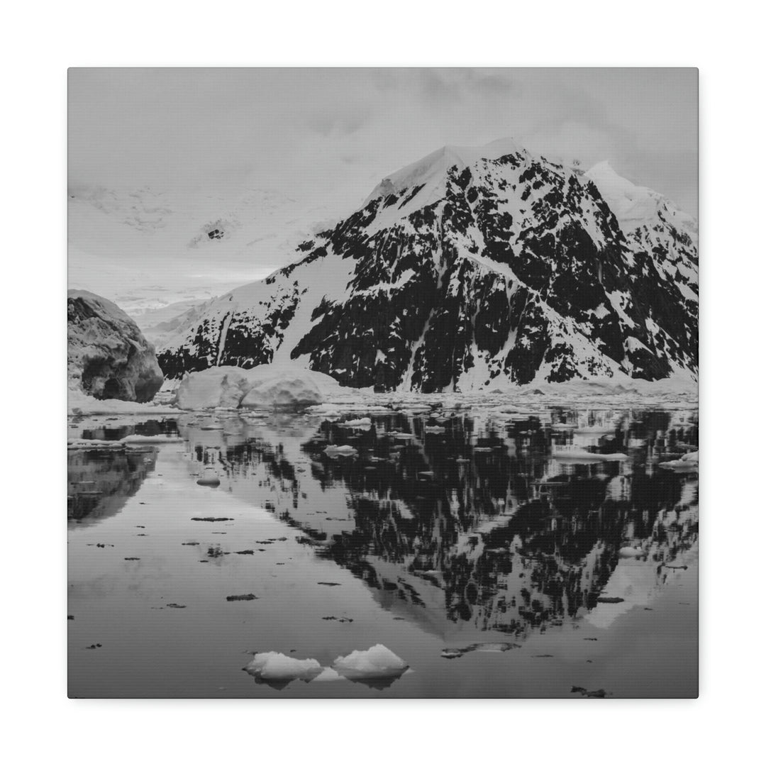 Reflected Calm in Black and White - Canvas