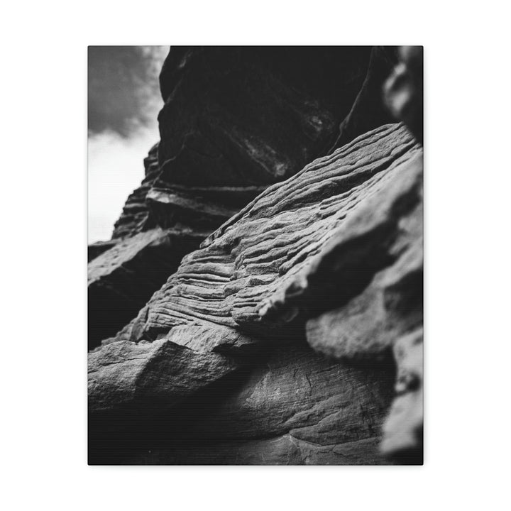 Layers of Rock in Black and White - Canvas