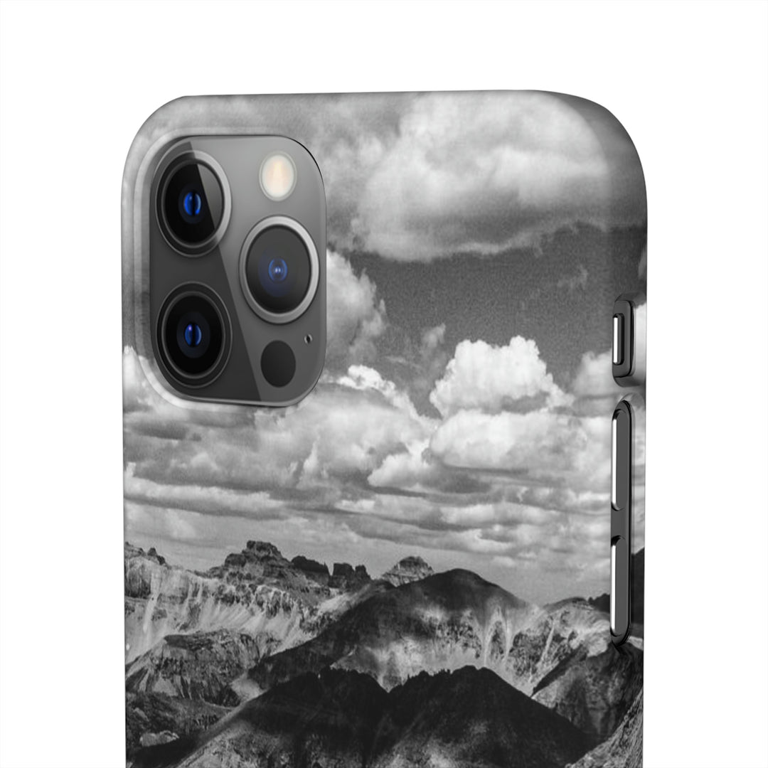 Imogene Pass From the Air in Black and White - Phone Case