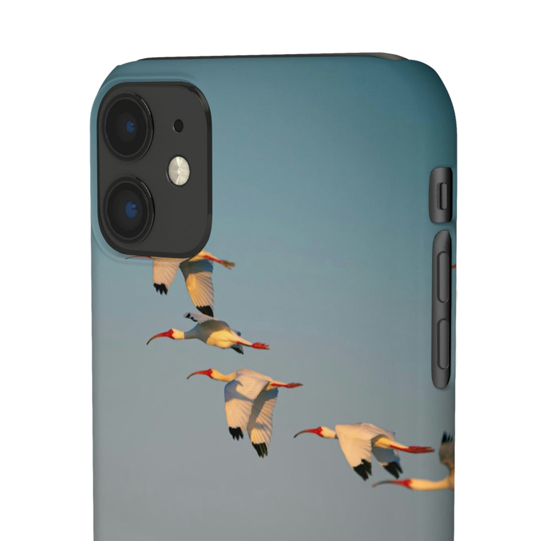 White Ibis in Flight - Phone Case