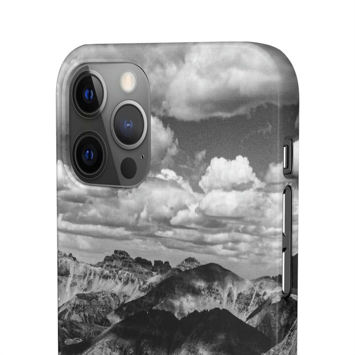 Imogene Pass From the Air in Black and White - Phone Case