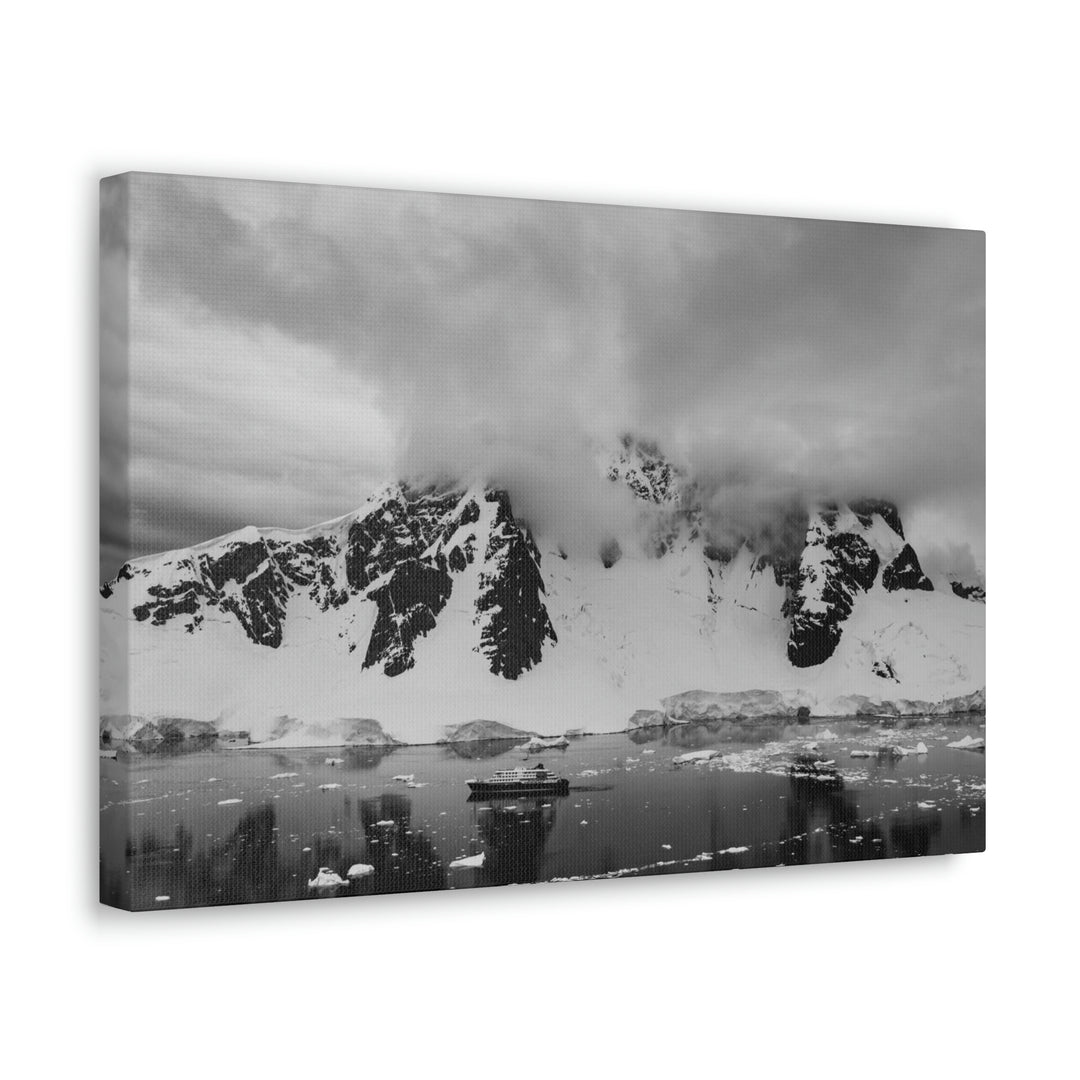 Peaceful Anchoring in Black and White - Canvas