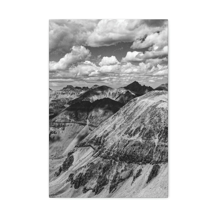 Imogene Pass From the Air in Black and White - Canvas