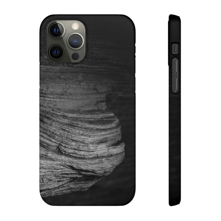 Sedimentary Rock Curves in Black and White - Phone Case