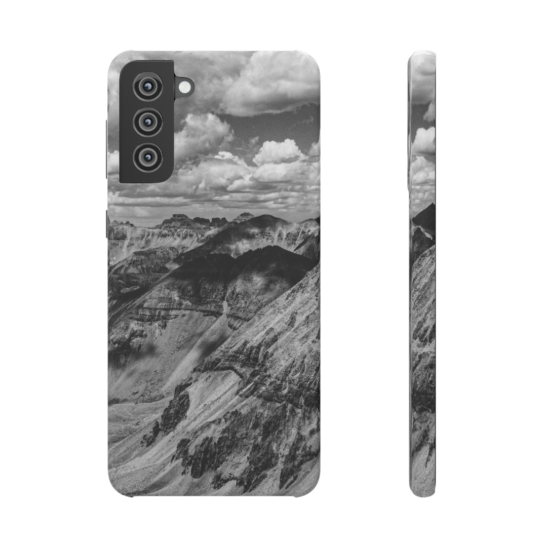 Imogene Pass From the Air in Black and White - Phone Case