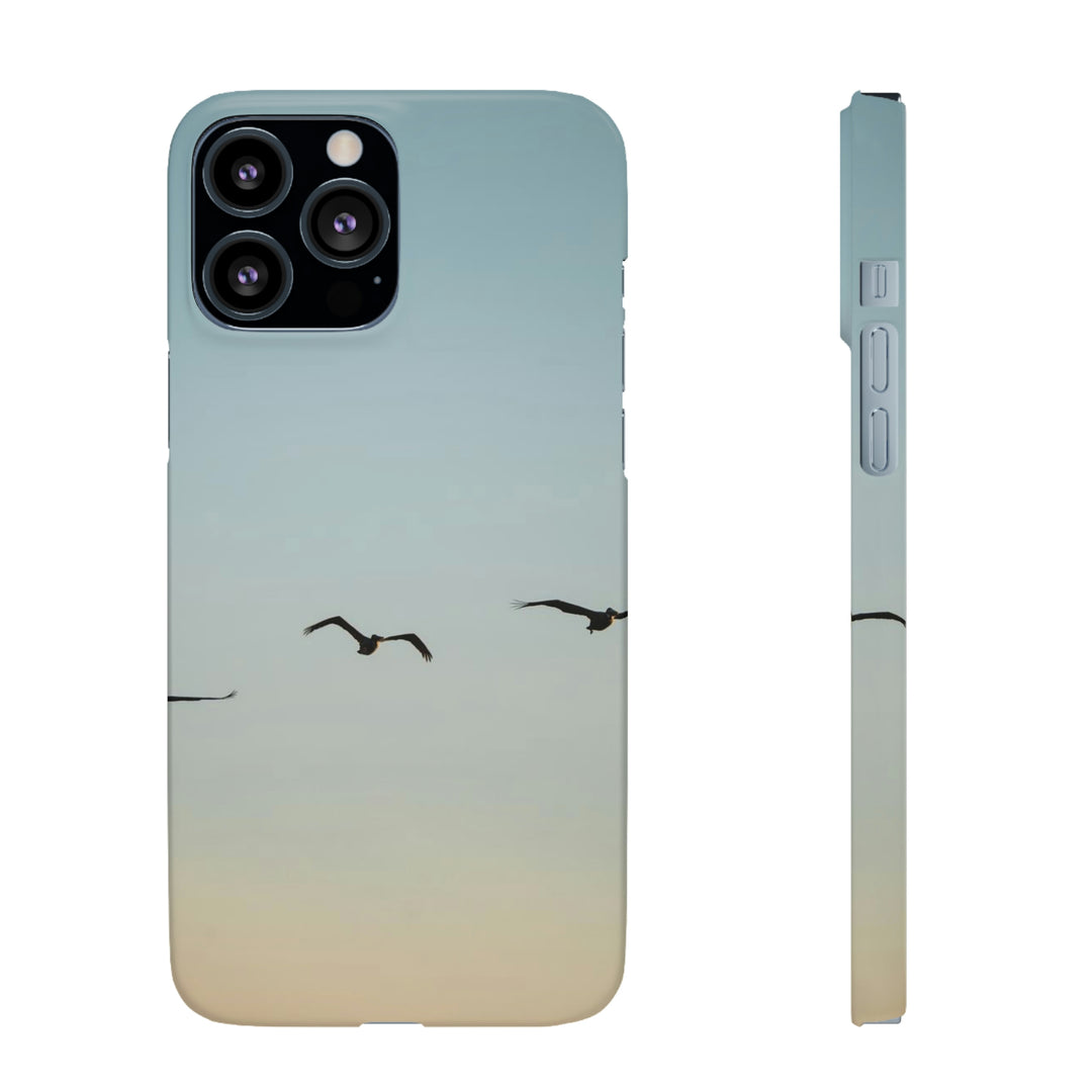 Brown Pelicans in Flight - Phone Case